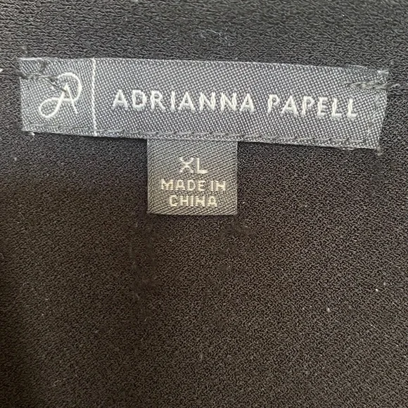 Adrianna Papell Black Blouse with White Accents - Picture 2 of 3
